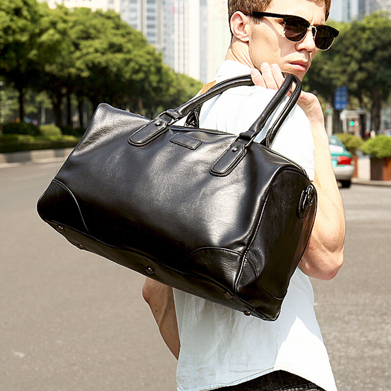 Новая вместительная Черная Мужская Дорожная сумка для выходных, вещевая сумка, женская сумка, мужская сумка через плечо для фитнеса и спортзала
