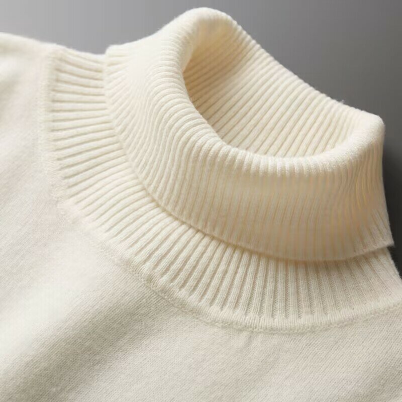 Suéter de caxemira merino feminino, gola alta tricotada, pulôveres de manga comprida, tops quentes, roupas de outono e inverno 100%