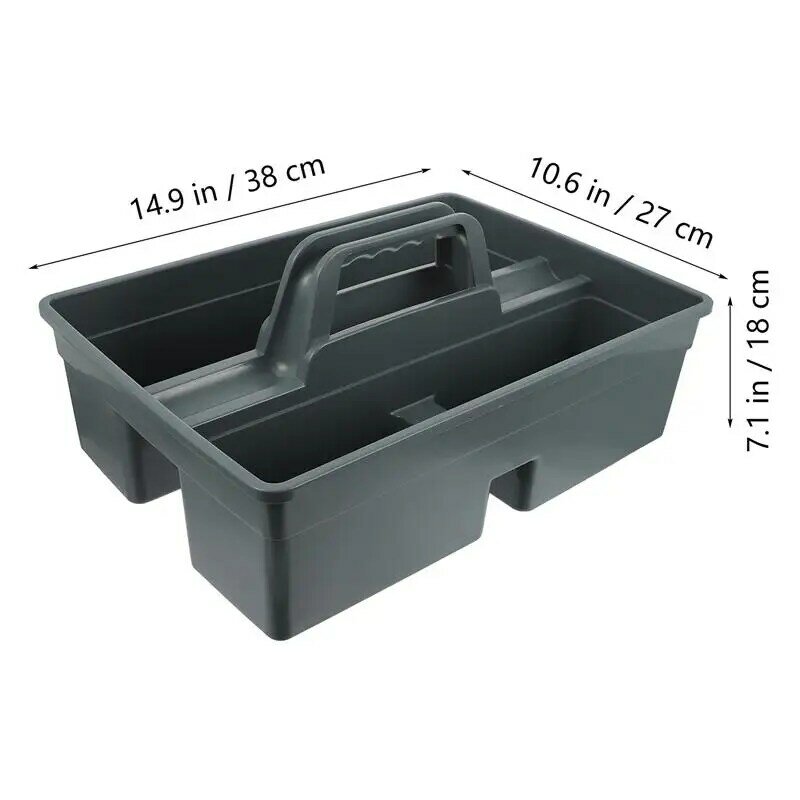 1Pc Plastic Cleaning Tool Basket Tote Bucket Cleaning Tool Organizer 3-Compartment  Cleaning Tool Carrier Box With Handle