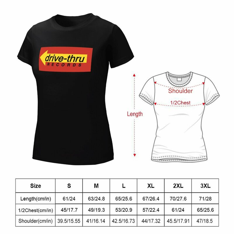 Футболка с логотипом Drive-Thru отчеты, женские футболки с графическим принтом, женская футболка