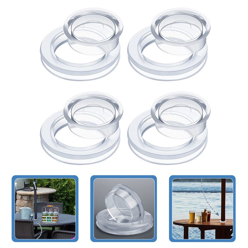 Umbrella Plug Cap Silicone Table Ring for Patio Hole Rings Transparent Caps with Yard