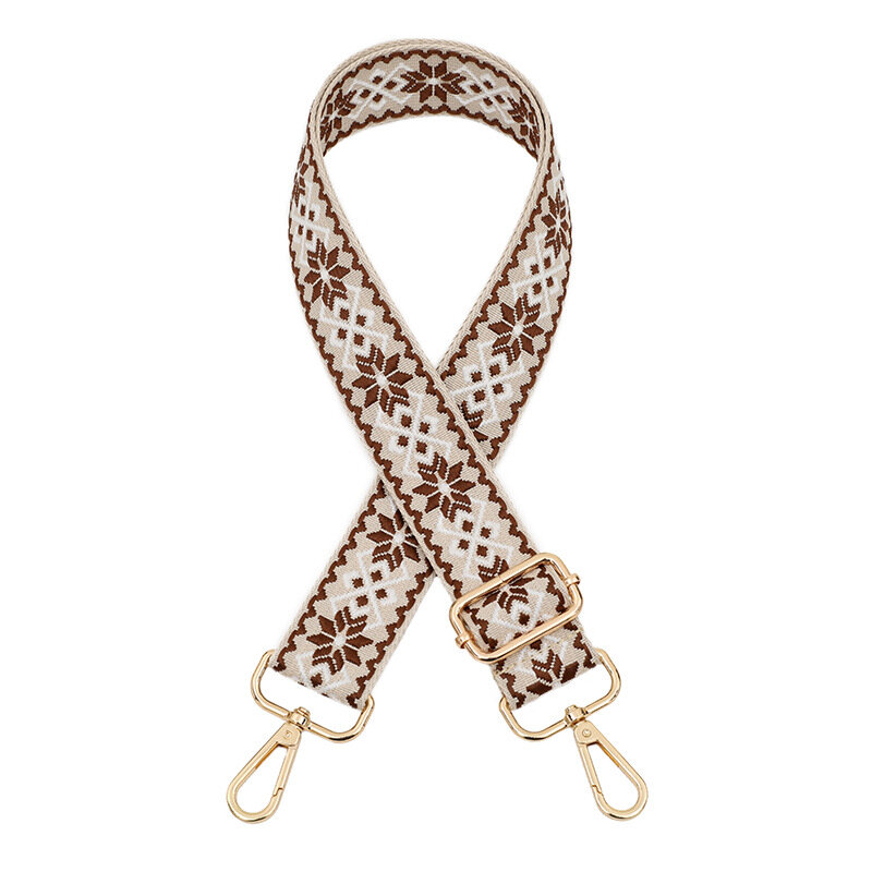 Tas bahu aksesori tali tas wanita bahu tunggal miring lebar dapat disesuaikan pengganti tali bahu panjang tali Jacquard