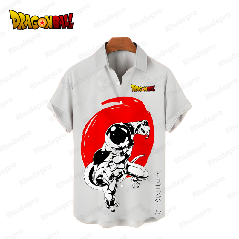 Vegeta Dragon Ball Z Men's Shirts Harajuku Oversized Shirts and Blouses Anime Shirt High Quality Luxury Men's Shirt Goku Y2k
