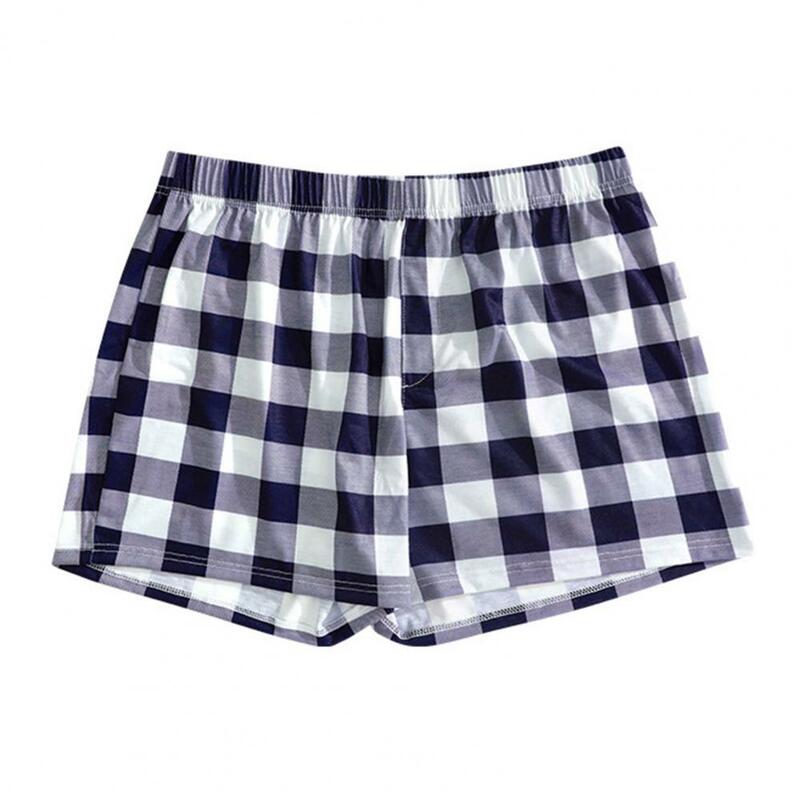 Unisex Shorts Geruite Print Pyjama 'S Voor Dames Heren Loungebroek Voor Nachtkleding Losse Microshorts