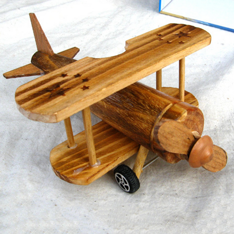 Modelo de avión de guerra de madera para escritorio, artesanía de decoración de avión para el hogar, Hotel y oficina