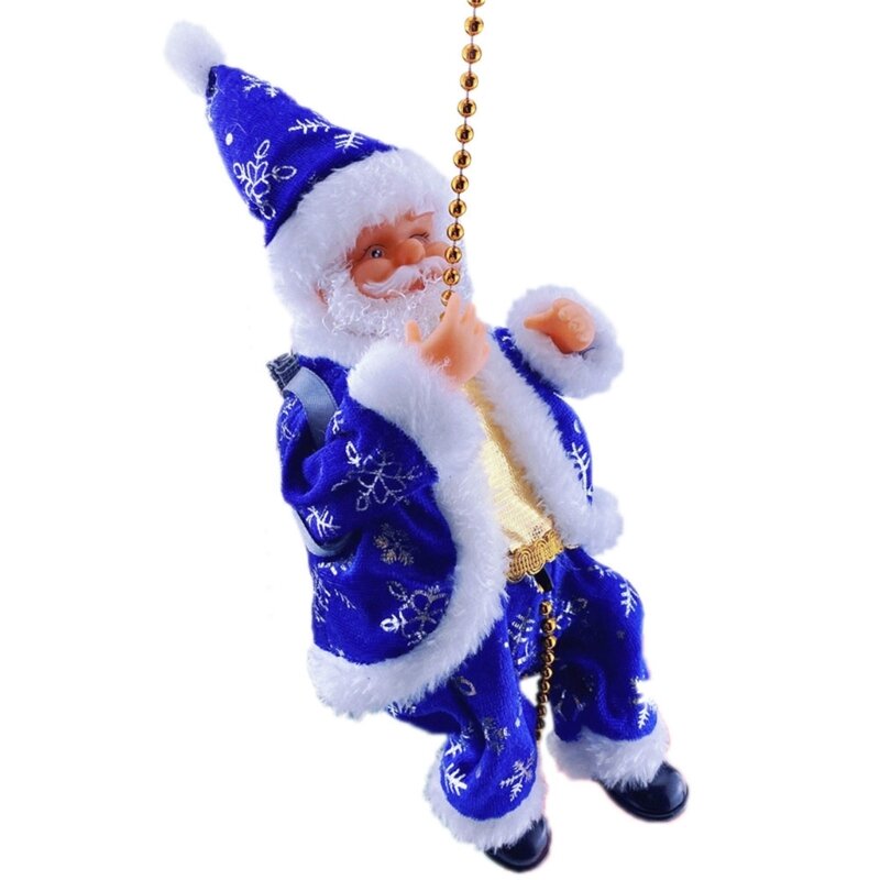 ホリデーテーマのクリスマスサンタクライミング人形簡単組み立て電気はしごおもちゃペンダントクリスマスツリーホリデーパーティー