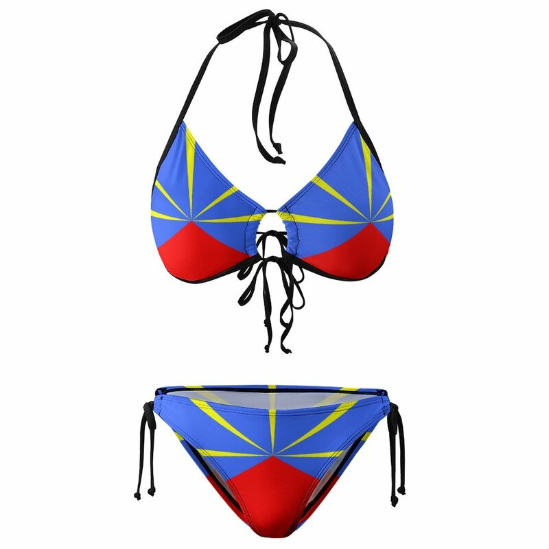 Bikini con imán para mujer, traje de baño Sexy de alta calidad, ropa de playa divertida, novedad, Isla de Reunión, 974