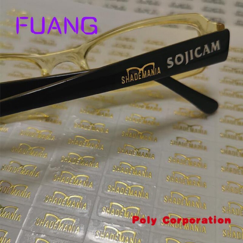 Etiqueta de metal para gafas de sol, pegatina con logotipo transparente de alta calidad, novedad de 2020