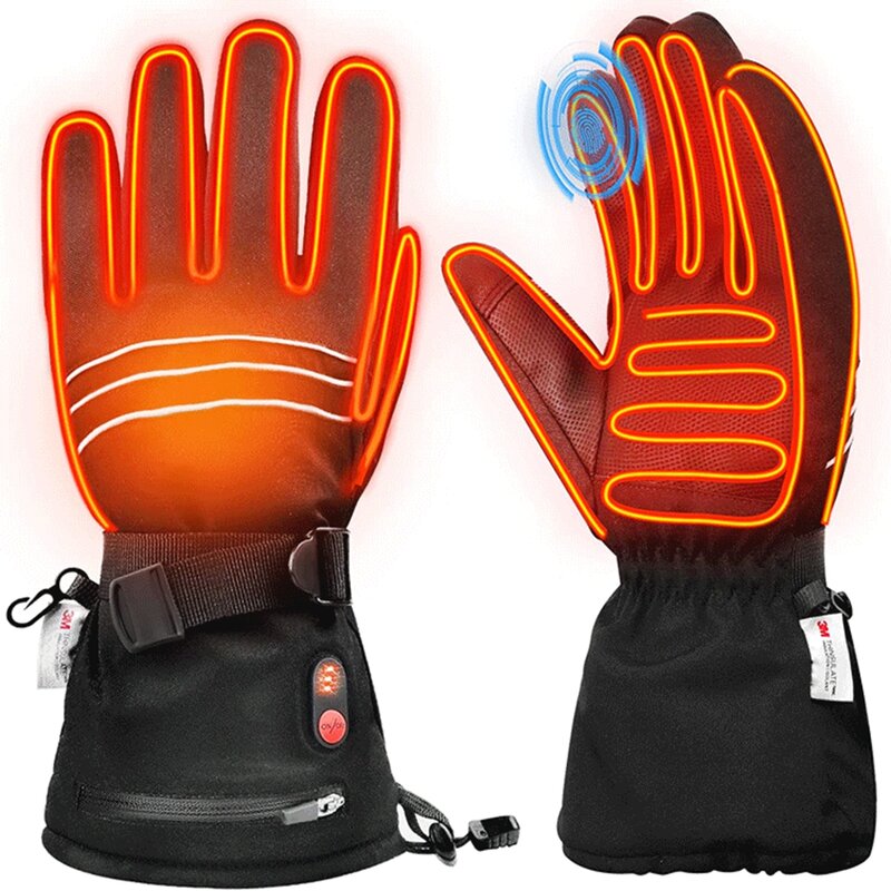 Männer und frauen winter wandern jagd camping wiederaufladbare heizung radfahren warm touch screen wasserdichte outdoor ski handschuhe