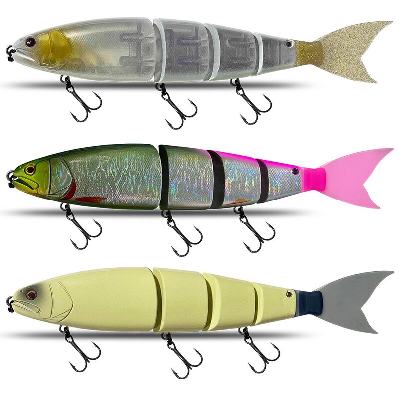Umpan pancing ukuran 300mm umpan renang disambung mengambang/tenggelam umpan keras raksasa bagian umpan untuk umpan besar ikan Bass Pike Minnow