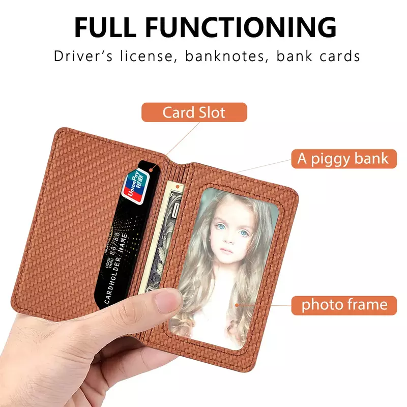 1PC PU Leather Cell Phone Card Holder Phone Multiple Cards Slot Adhesive Sticker Pocket Wallet Case Phone Stand Suporter