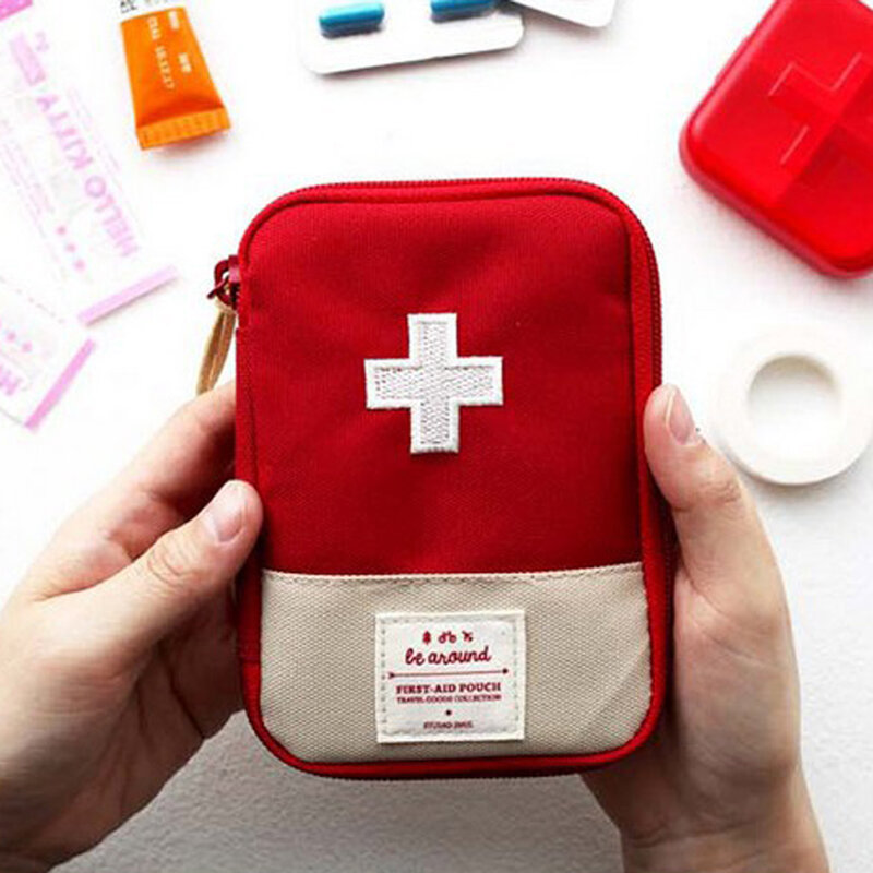 لطيف حقيبة طبية صغيرة محمولة الإسعافات الأولية صناديق العدة للطوارئ الطبية المنظم السفر المنزلية الطب علبة تخزين أقراص الدواء حقيبة