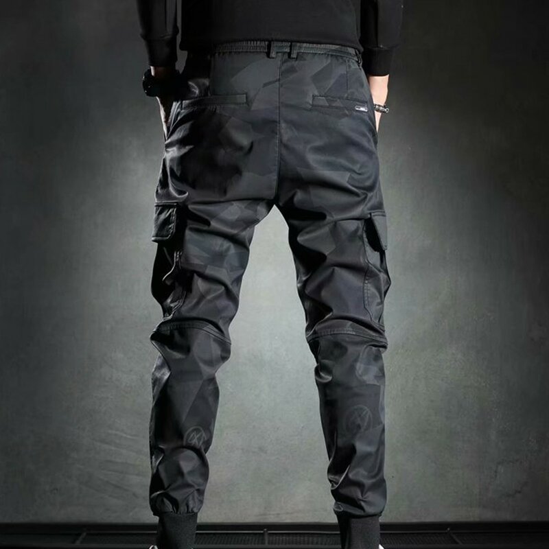 Celana Kargo JOGGER Pria Celana Olahraga Kasual Streetwear Celana Pecil Olahraga Tempur Celana Panjang Panjang Serut Kamuflase