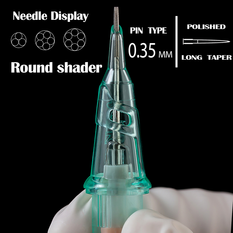 MLK BRo Tattoo Cartridge Needles monouso sterilizzato di sicurezza Round Liner trucco permanente per Tattoo Machines Grips 20 pz/lotto