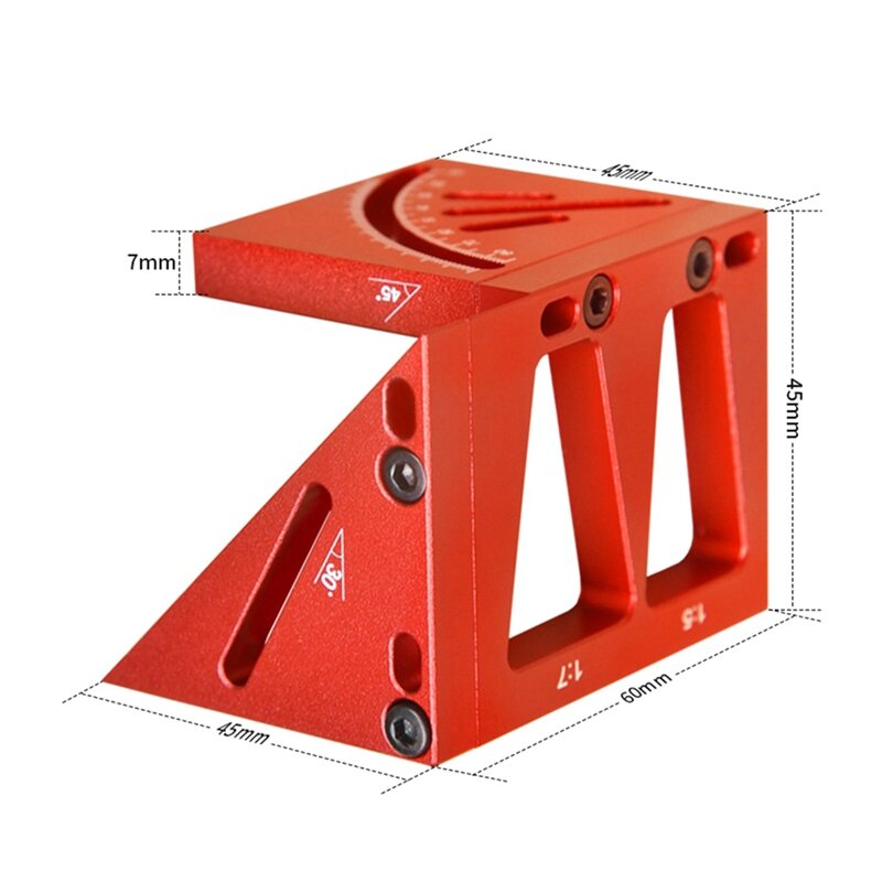 Multi-funcional 3D Angle Scriber, Carpenter Scriber, 45 graus, 90 graus