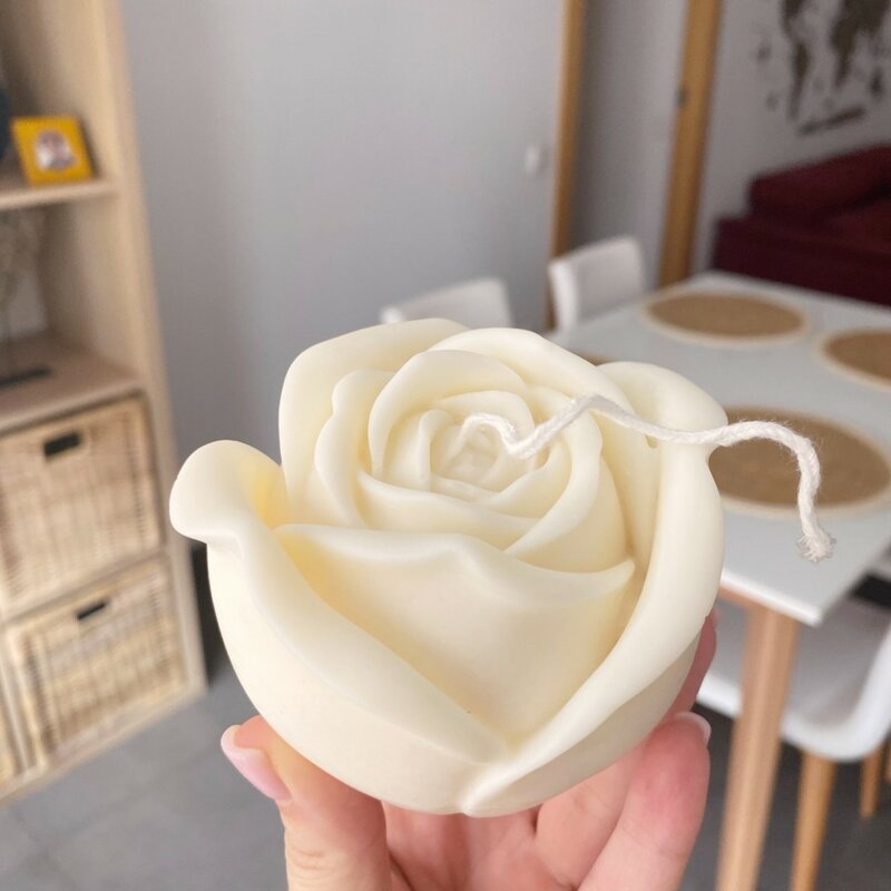 3D ขนาดใหญ่ Rose เทียนแม่พิมพ์ซิลิโคนวันวาเลนไทน์ Rose เค้กช็อกโกแลตซิลิโคนแม่พิมพ์ตกแต่งเรซิ่นพิมพ์ปูนปลาสเตอร์