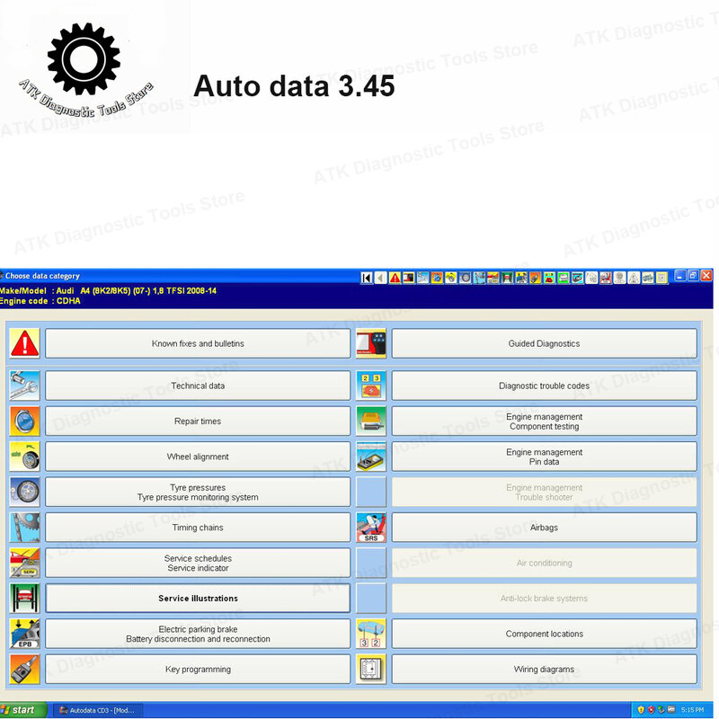 2024 Auto-data 3.45 version Auto repair software Auto-data v3.45 car software update to 2014 year send by CD USB Flash disk