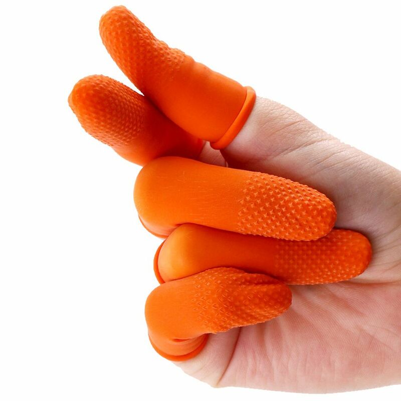 Alat Seni Kuku Aksesori Pembersih Sarung Tangan Pelindung Ujung Jari Sarung Tangan Pelindung Jari Sarung Tangan Jari Oranye
