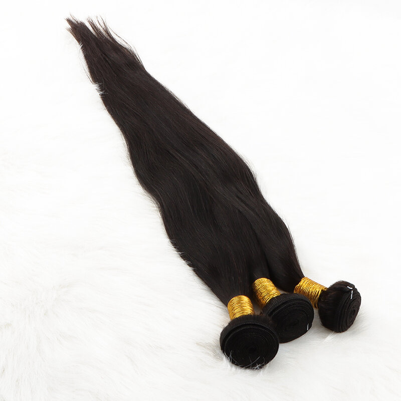 Orientfashion-mechones de cabello humano liso Remy, extensión de cabello Natural negro, 1/3 piezas, 8-30 pulgadas