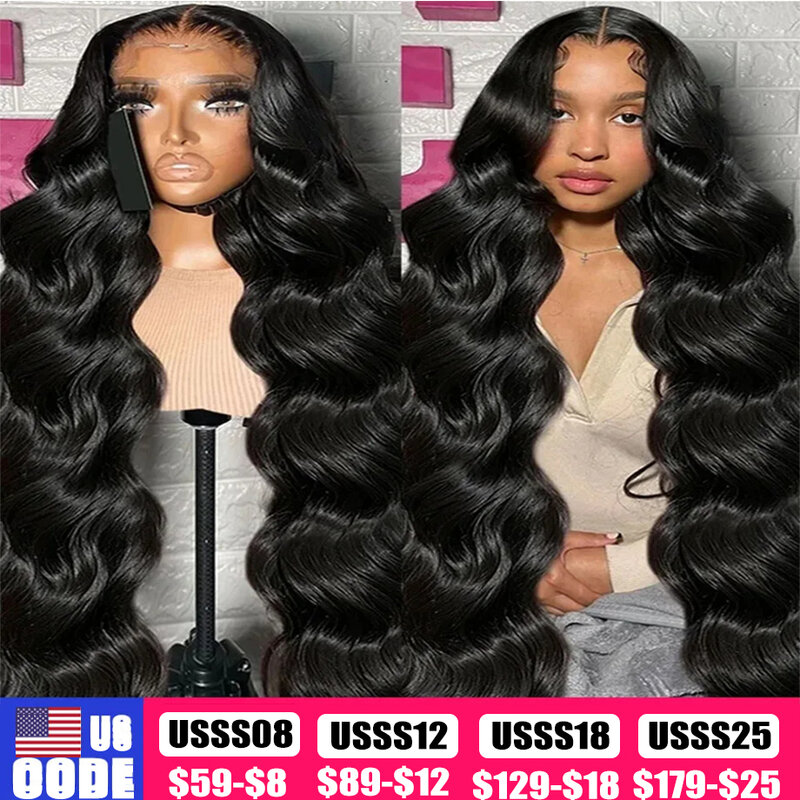 180% HD 13x6 Lace Front Human Hair Wigs 40 Inches Transparent Body Wave 5x5 Glueless Ready To Wear 13x4 Lace Frontal Wig
