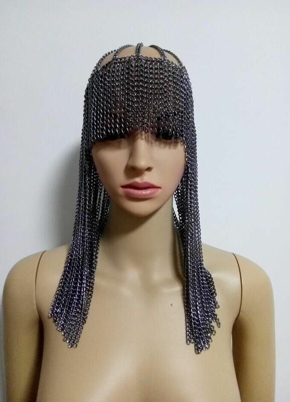 Egyptian Stage Catwalk Hair Accessaires Nightclub Bar Headwear DJ Female Singer Model Metal Chain Headpiece