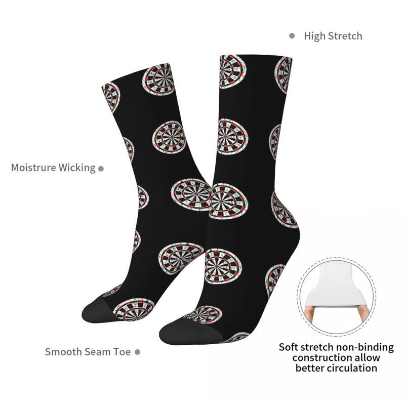 Darts Dartboard Socks Harajuku Sweat Absorbing Stockings All Season Long Socks Accessories for Unisex Gifts