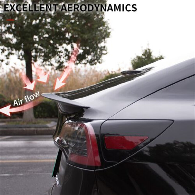 Spoiler ABS/Real Carbon ModelY Rear Wing Lip untuk Tesla Model 3/Y Highland 2024 aksesoris Model 3 dekorasi Auto suku cadang eksterior