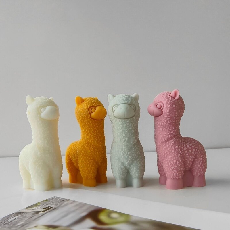 Y1UB fabricación velas moldes resina Alpacas 3D decoración del hogar moldes para velas perfumadas DIY
