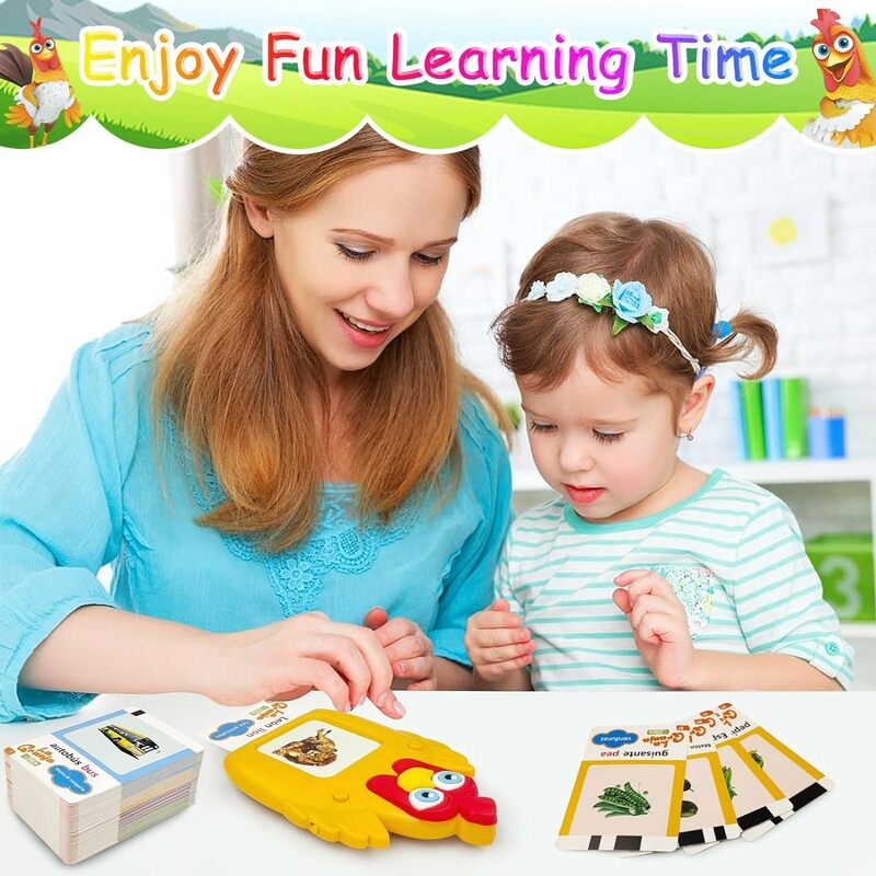 スペイン語と英語とスペイン語のフラッシュカード、ザクロジャ・ゼニトーキング、幼児向け音声療法玩具、224視力、自閉症のおもちゃ