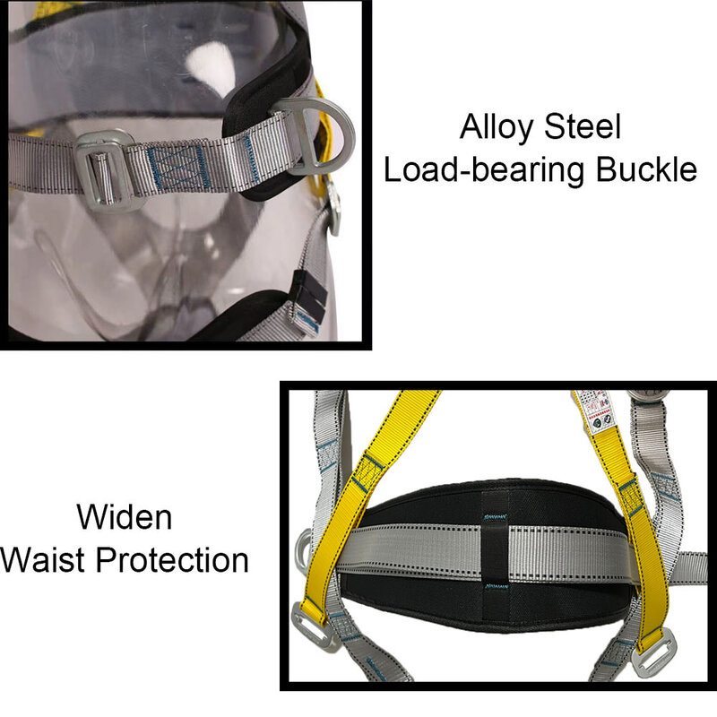 Sabuk keselamatan kerja di udara, tali keamanan badan penuh, Harness lima titik, sabuk keamanan untuk mendaki luar ruangan, peralatan perlindungan konstruksi