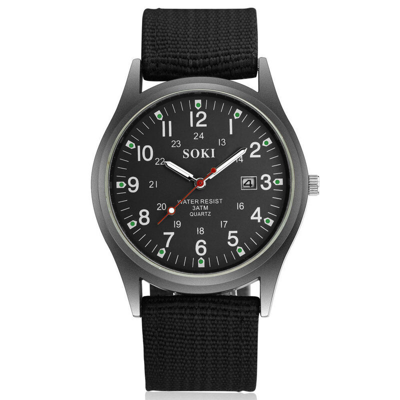 Militaire horloge voor mannen top kwaliteit luxe merk quartz heren horloges lichtgevende canvas band relogio masculino mode mannelijke klok