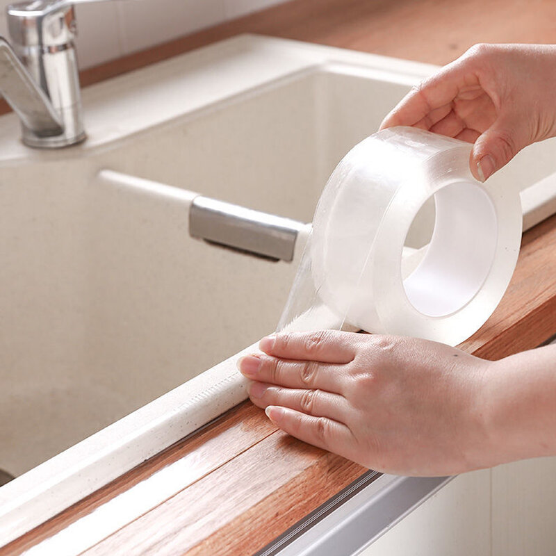 주방 욕실 샤워 방수 금형 증거 테이프 싱크 목욕 씰링 스트립 테이프 자기 접착제 방수 접착제 나노 테이프
