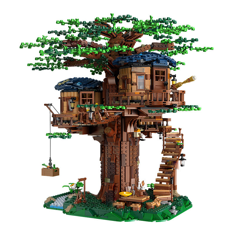 In magazzino 3117 pezzi nuova casa sull'albero il più grande modello di albero Building Blocks idee 21318 mattoni giocattoli educativi fai da te regalo per i bambini