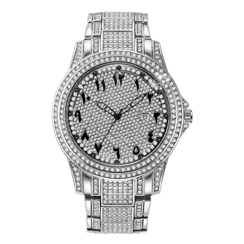 Nowy oblodzony zegarek dla mężczyzn luksusowa marka zegarki diamentowe Hip Hop kwarcowy zegarek męski zegar Relogio Masculino Drop Shipping