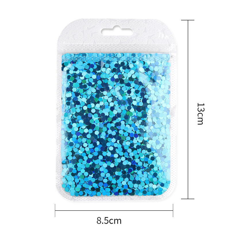 10 g/borsa 2MM Round Dot Nail Glitter paillettes fluorescente Flake Paillette per Manicure fai da te francese Charm decorazioni per unghie