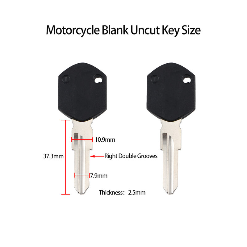 New Blank Motorcycle Uncut Key Black Length 37mm for KTM Motorbike Spare Part Replacement Accessory