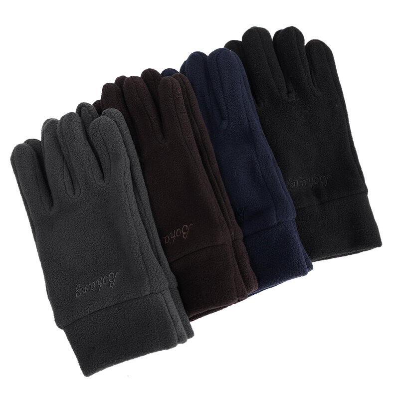 ถุงมือผ้าฟลีซ2023นิ้วกันน้ำสำหรับขี่มอเตอร์ไซค์, ถุงมือห้านิ้วใส่ได้ทั้งชายและหญิงกันหนาวถุงมือวิ่งให้ความอบอุ่น