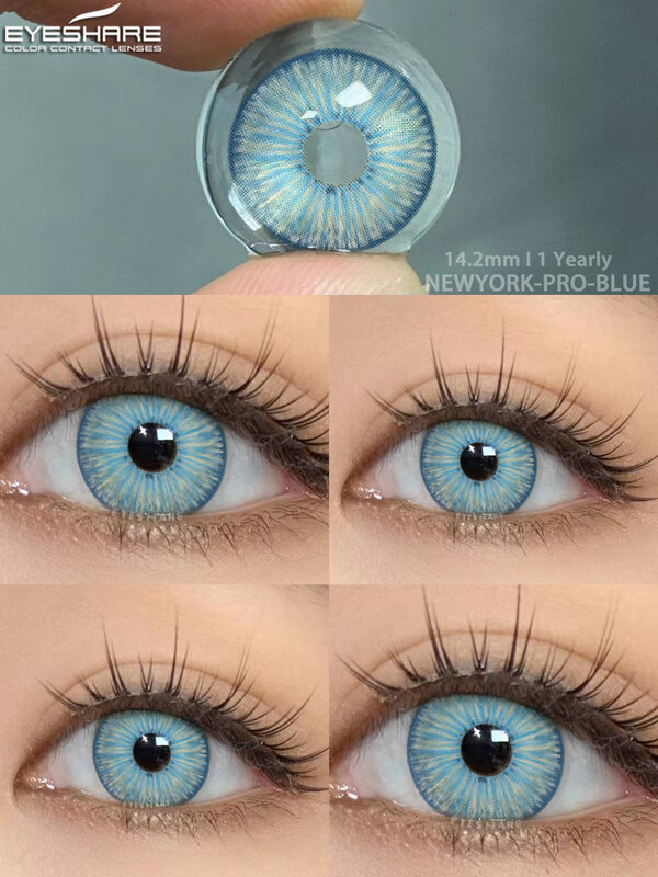 EYESHARE 2 buah/pasang lensa kontak warna baru modis lensa mata hijau lensa mata coklat alami lensa kontak abu-abu pengiriman cepat