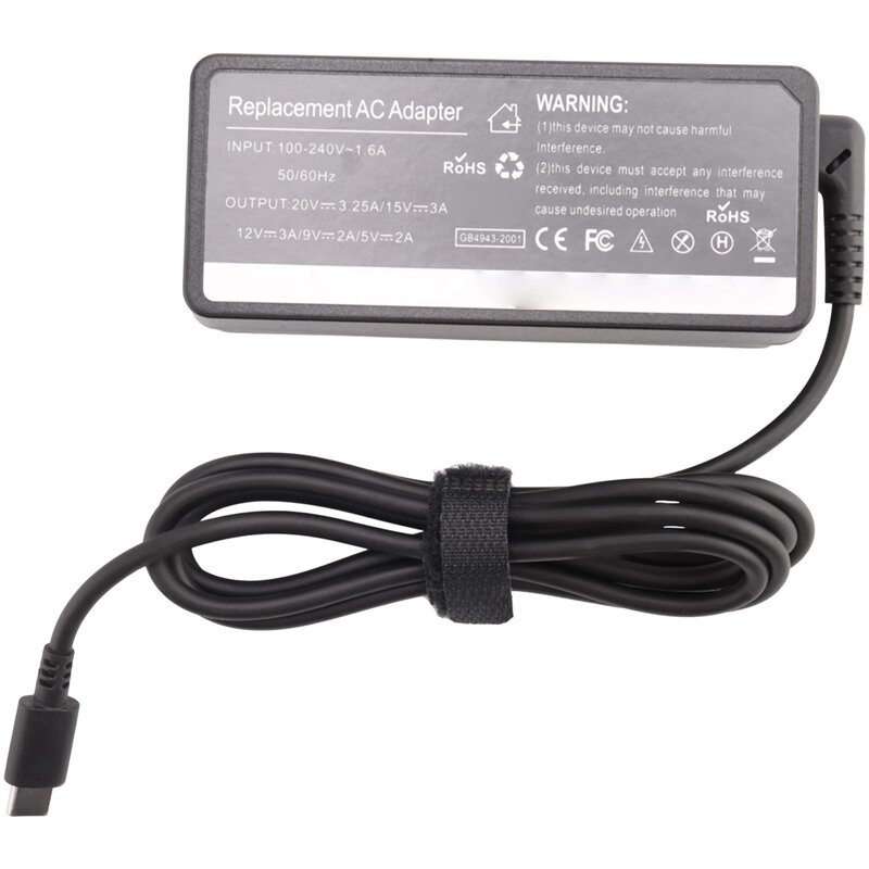 20V 3. 25a 65W Voedingsadapter Universele Usb-Stroomadapter Voor Lenovo Asus Hp Dell Xiaomi Huawei