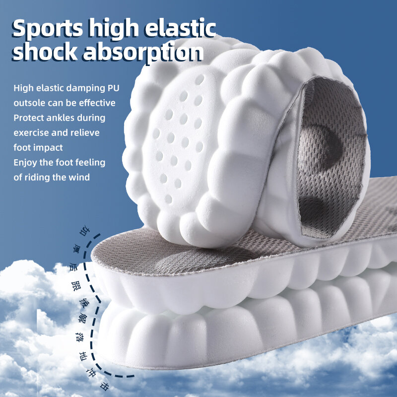 1 para 4D buty do masażu wkładki Super miękkie sportowe wkładka do stóp kosz do biegania podeszwa butów sklepienie łukowe wkładki ortopedyczne Unisex