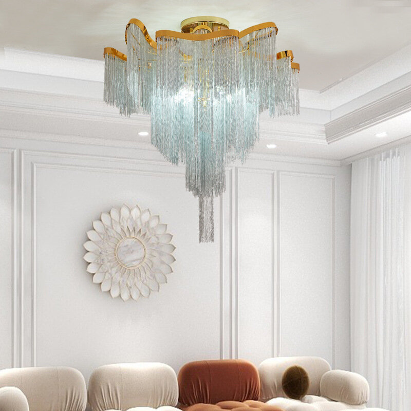 Italy Designer Luxury Tassel Modern Ceiling Lamp Living Room Restaurant Bedroom Kitchen Villa Home Decor Lustres Lighting Fixtur