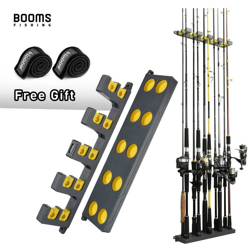 Booms – porte-canne à pêche WV4, support mural Vertical pour stocker jusqu'à 10 cannes, outils de rangement, 4 couleurs