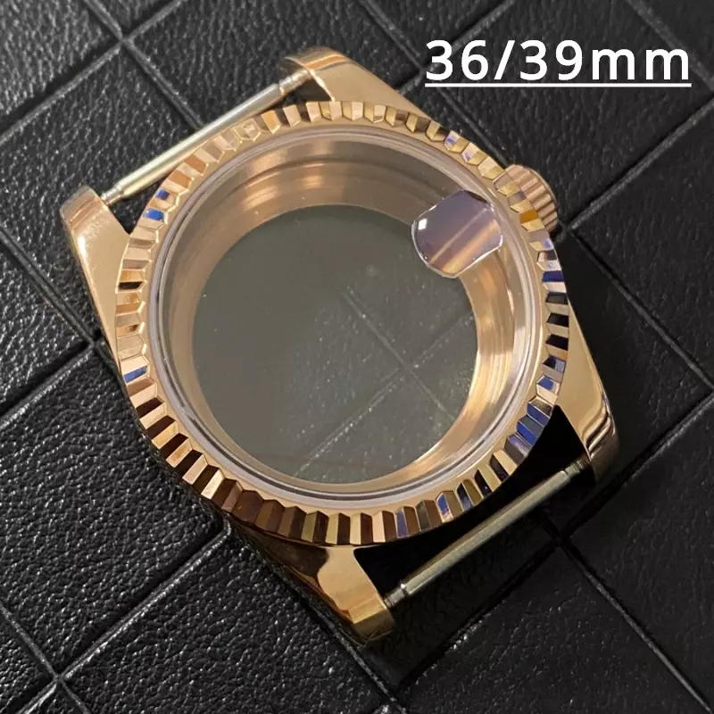 Watch Accessories Case 36/39mm transparent PVD rose gold oyster tooth ring for NH35/36 calibre