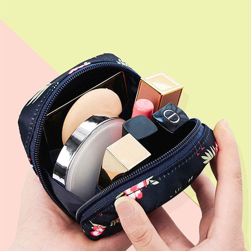 Women Mini Sanitary Napkin Storage Bag Portable Cotton Pad Pouch Cosmetic Bags Girls Travel Makeup Bag Tampon Organizer Bag