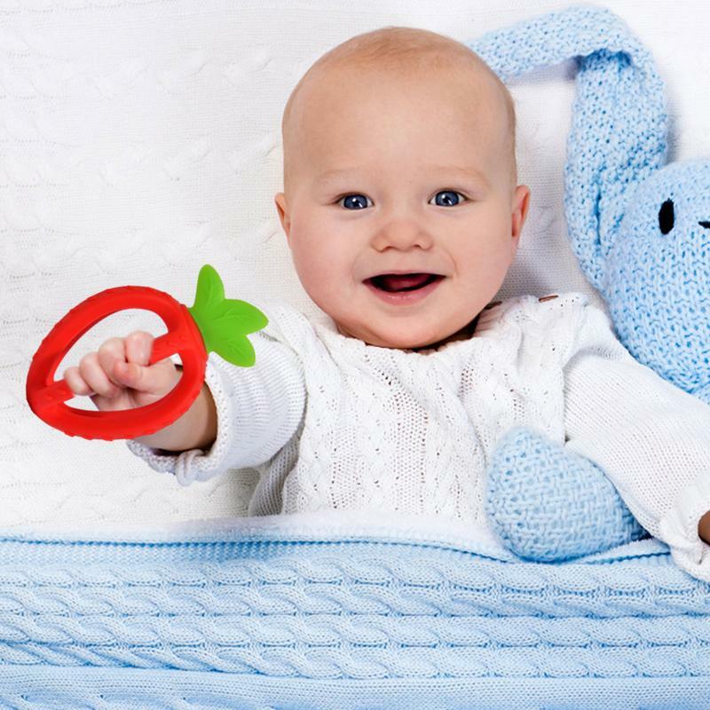 Owocowy gryzak dla niemowląt do żucia dla dziecka gryzak do chwytania trzymającego rzucanie silikonowych zębów trzonowych gryzak ćwiczenia elastyczności