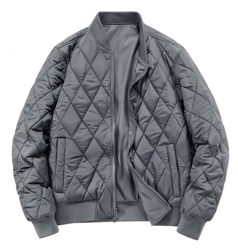 Куртка-бомбер мужская зимняя однотонная, модная повседневная бейсбольная куртка-карго, двусторонняя верхняя одежда
