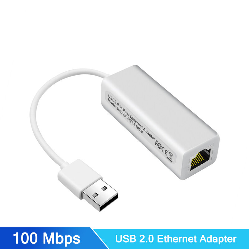USB Ethernet Adapter Network Card USB 2.0 to RJ45 100Mbps LAN Internet Cable For Laptop MacBook Win 98SE ME 2000 XP Vista 7