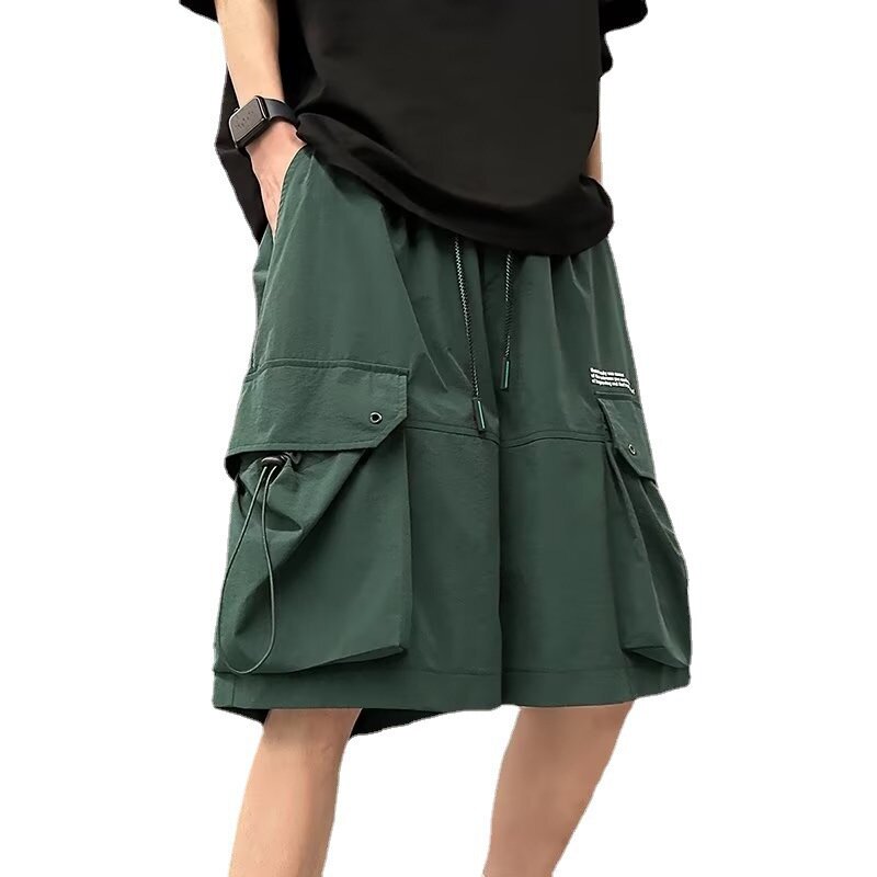 Pantalones rectos de retazos con bolsillo y cintura estable para hombre, ropa informal a la moda, novedad de verano, 2024