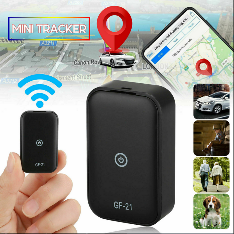 Aplikasi pelacak mobil GPS Mini GF21, alat pelacak Anti pencurian Anti hilang dengan kontrol suara kendaraan perekam lokasi WIFI + LBS + GPS