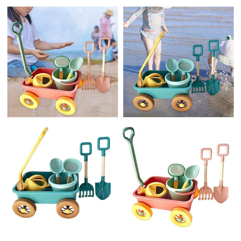 So tun, als ob Spielwagen Set Outdoor-Spielzeug Garten gerät mehrfarbige Handheld-Spiel Kraftfahrzeuge Strand Spielzeug wagen Kinder ziehen Spielzeug Mädchen